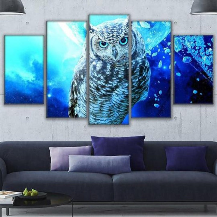 Blue Owl - Canvas Wall Art Painting | Bowlift