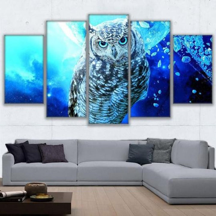 Blue Owl - Canvas Wall Art Painting | Bowlift