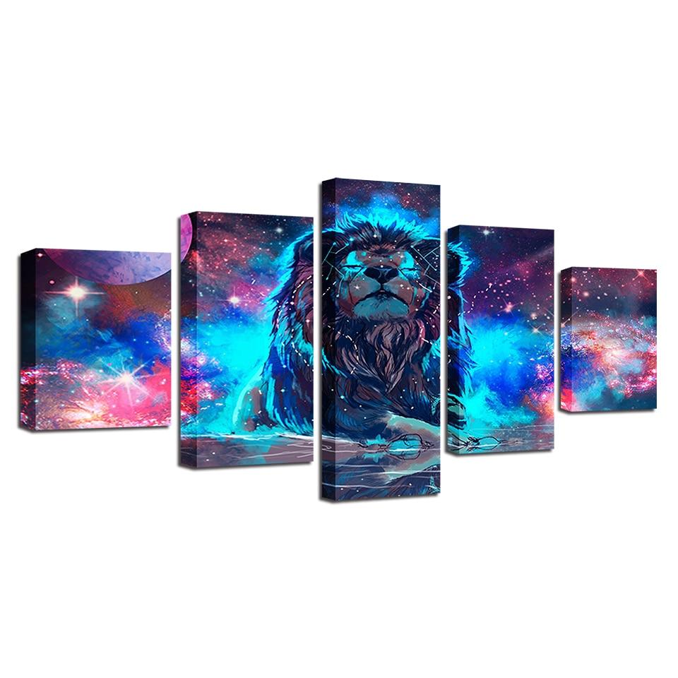 Lion Constellation - Canvas Wall Art Painting | Bowlift