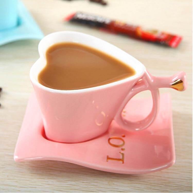 BowLift | Heart Shaped Cute Ceramic Coffee Mug