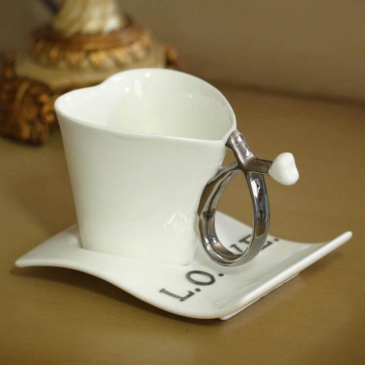 BowLift | Heart Shaped Cute Ceramic Coffee Mug