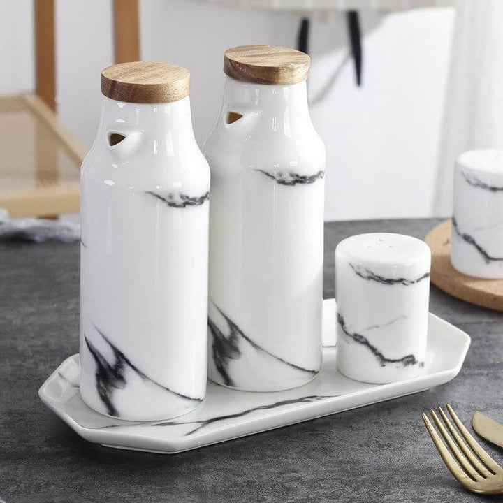 Ceramic Salt And Pepper Oil Bottle Set | Bowlift