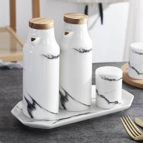 Ceramic Salt And Pepper Oil Bottle Set | Bowlift