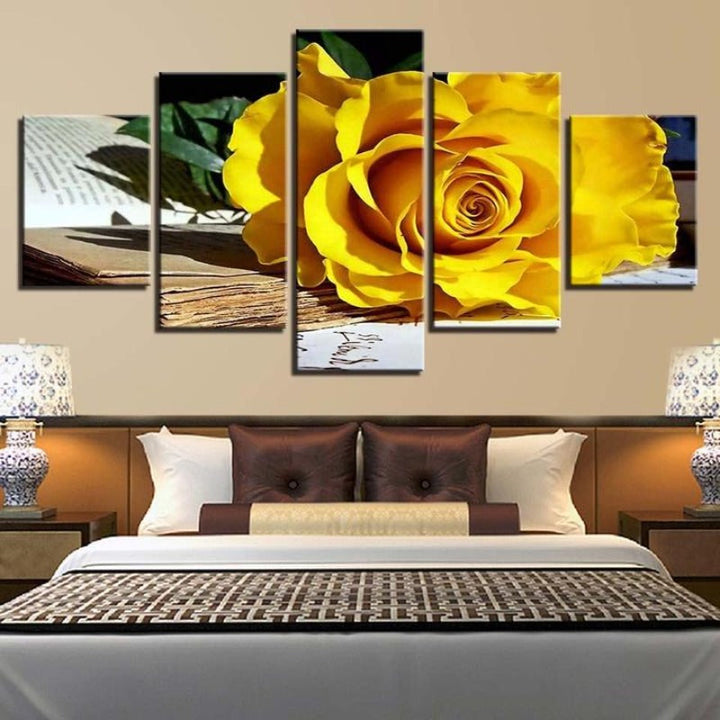 Fallen Yellow Rose - Canvas Wall Art Painting | Bowlift