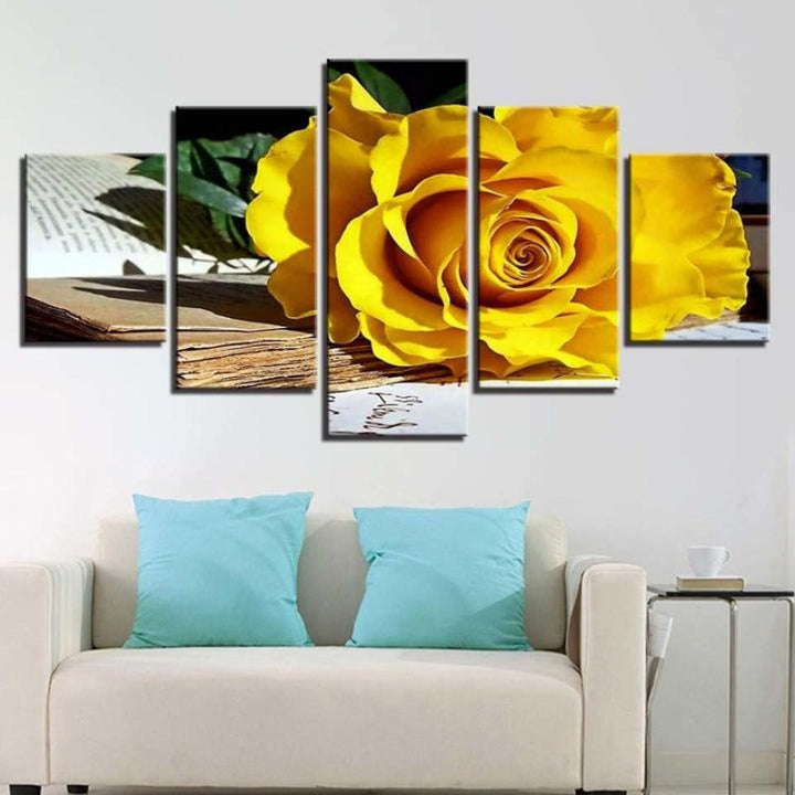 Fallen Yellow Rose - Canvas Wall Art Painting | Bowlift