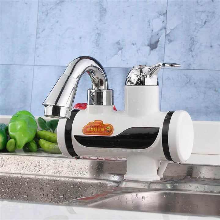Mounted Plastics Deck White LED Digital Tankless Electric Instant Faucet | Bowlift