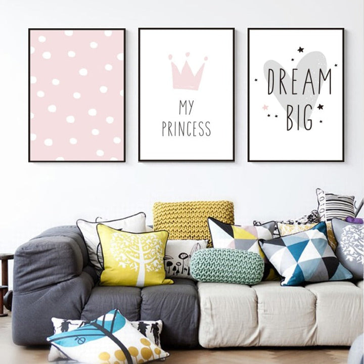 Modern Nursery Love - Canvas Wall Art Painting | Bowlift
