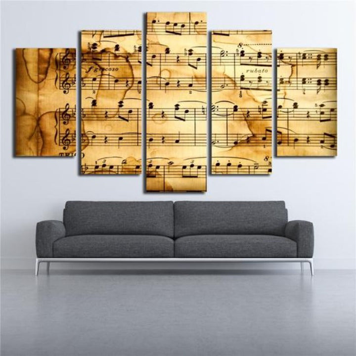 Music Score Notation - Canvas Wall Art Painting | Bowlift
