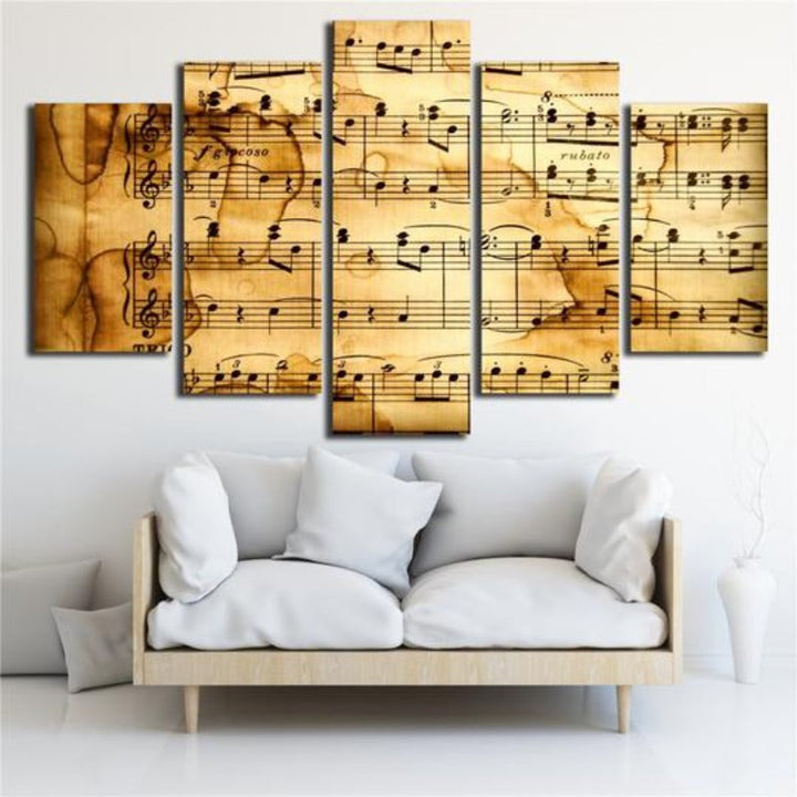 Music Score Notation - Canvas Wall Art Painting | Bowlift