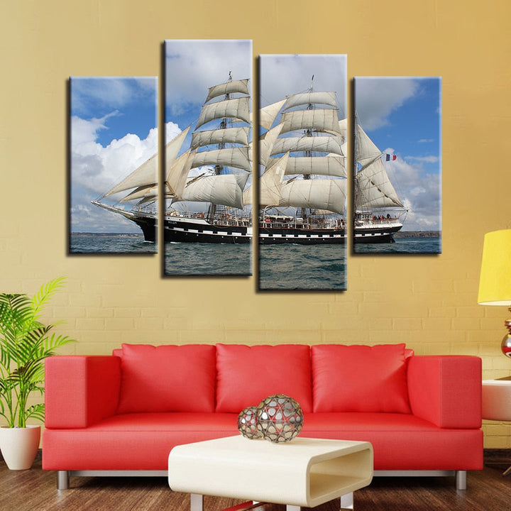 Sailboat In The Sea - Canvas Wall Art Painting | Bowlift