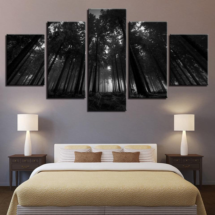 Black Forest Trees - Canvas Wall Art Painting | Bowlift