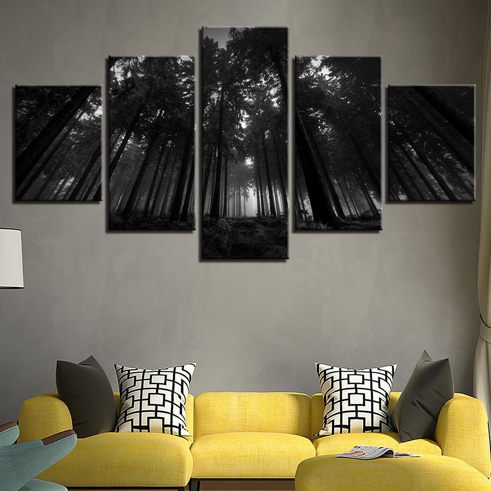 Black Forest Trees - Canvas Wall Art Painting | Bowlift