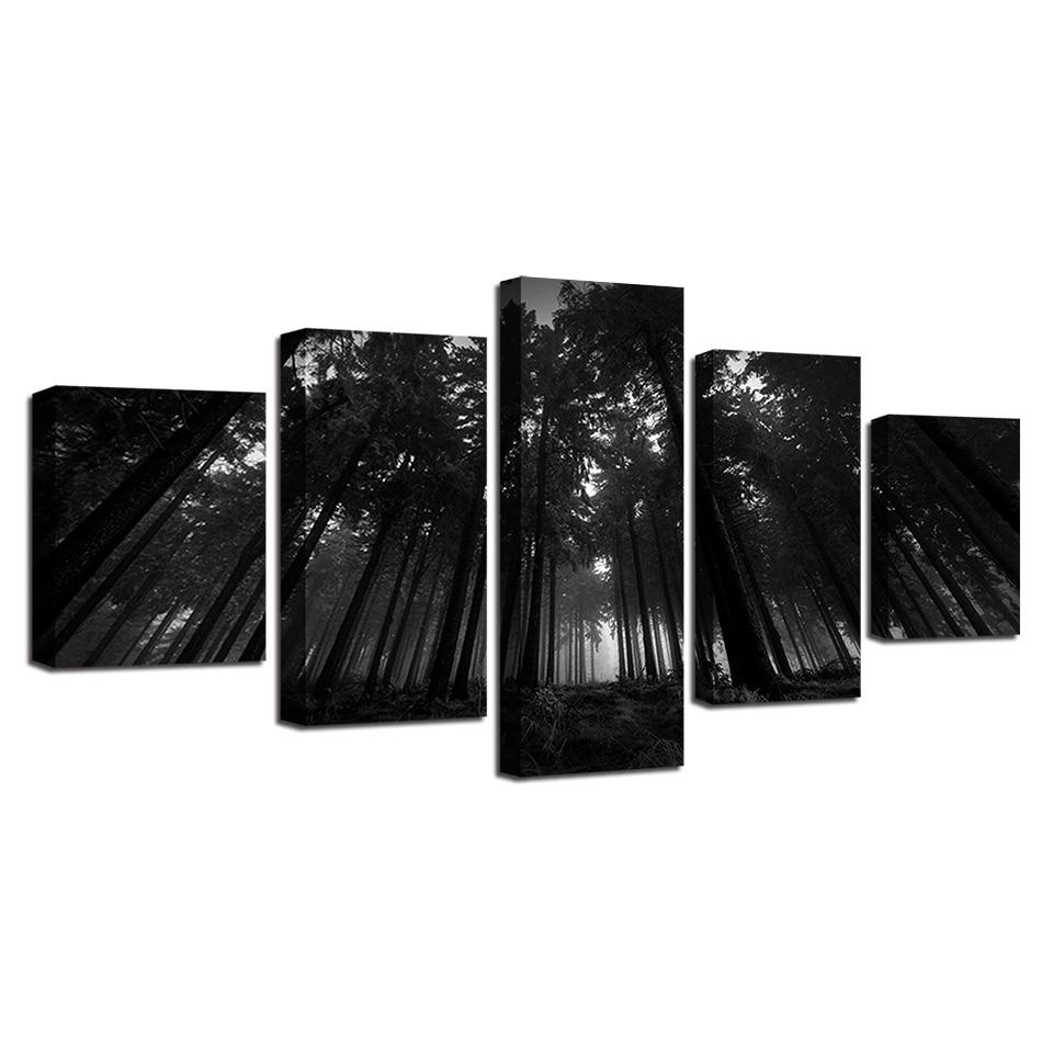 Black Forest Trees - Canvas Wall Art Painting | Bowlift