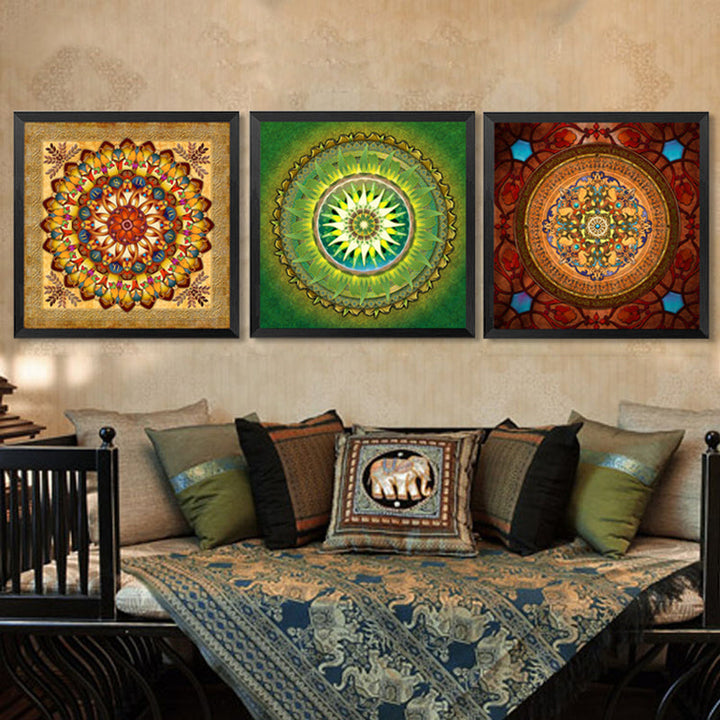 Mandala Ornament Thangka Yoga - Canvas Wall Art Painting | Bowlift