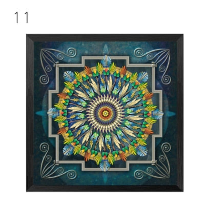 Mandala Ornament Thangka Yoga - Canvas Wall Art Painting | Bowlift