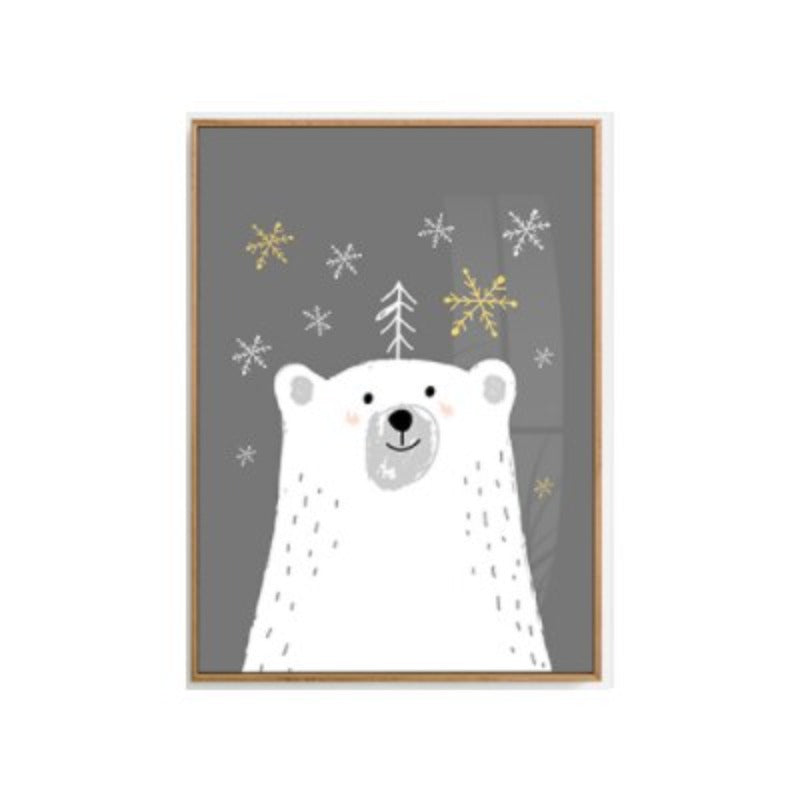 Cartoon Animals Bear Fox - Canvas Wall Art Painting | Bowlift