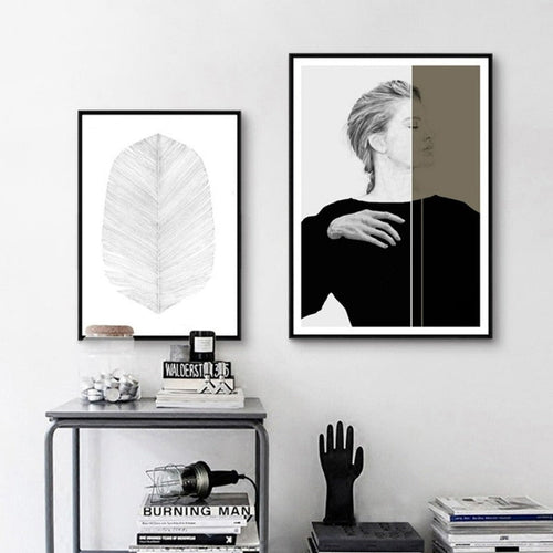 Nordic Abstract Leaf Art - Canvas Wall Art Painting | Bowlift