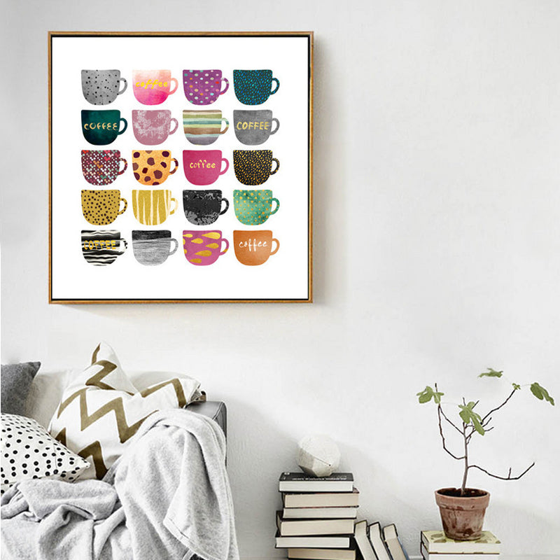 Beautiful Different Coffee Cups - Canvas Wall Art Painting | Bowlift