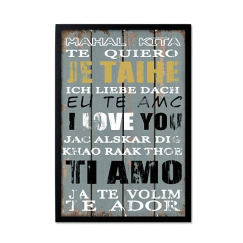Vintage Europe Posters Love - Canvas Wall Art Painting | Bowlift