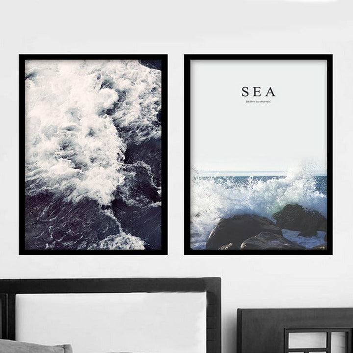 Sea Spray Landscape Nordic - Canvas Wall Art Painting | Bowlift