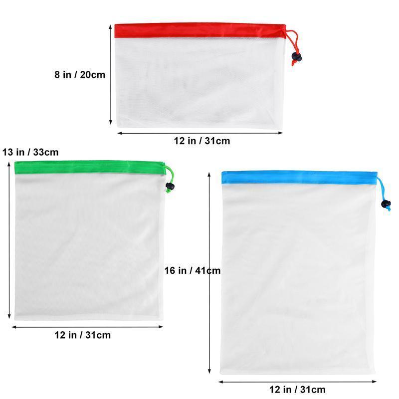 BowLift | Waste Free Reusable Produce Bags 12PCS Grocery Washable Eco Friendly