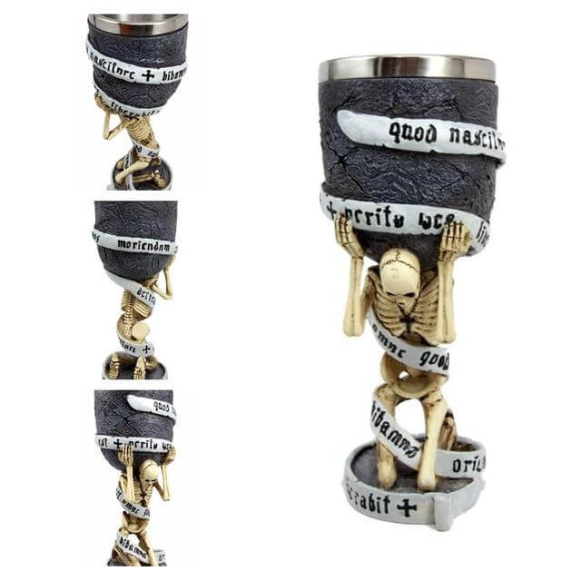 BowLift | Stainless Steel Skull Gothic Goblet Cocktail Glass