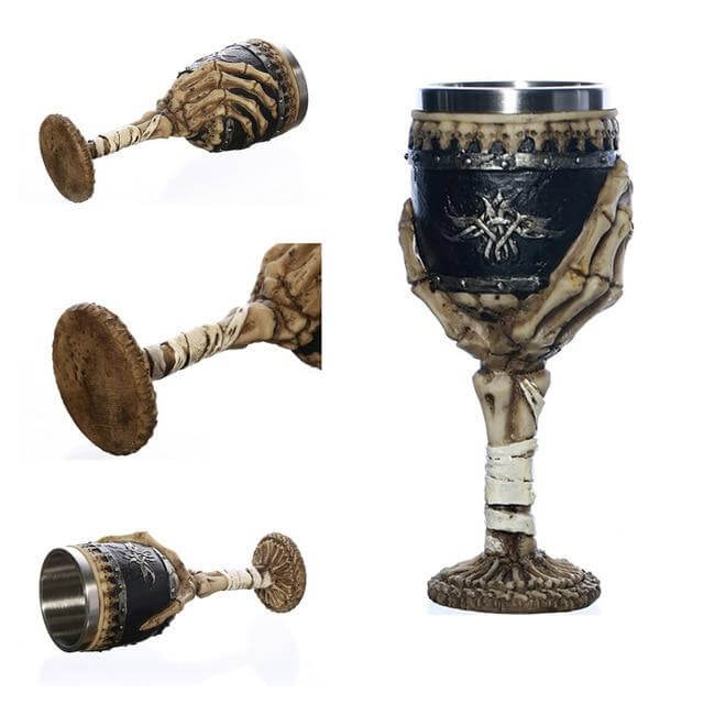 BowLift | Stainless Steel Skull Gothic Goblet Cocktail Glass