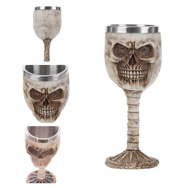 BowLift | Stainless Steel Skull Gothic Goblet Cocktail Glass