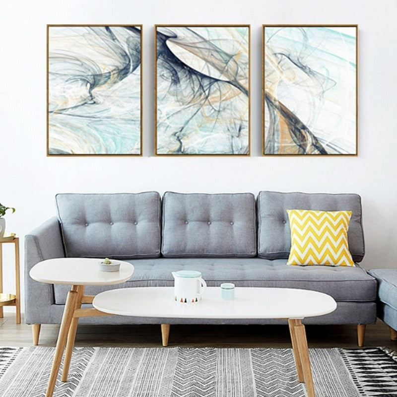 Modern Abstract Line Psychedelic-Canvas Wall Art Painting 3 Pieces | Bowlift