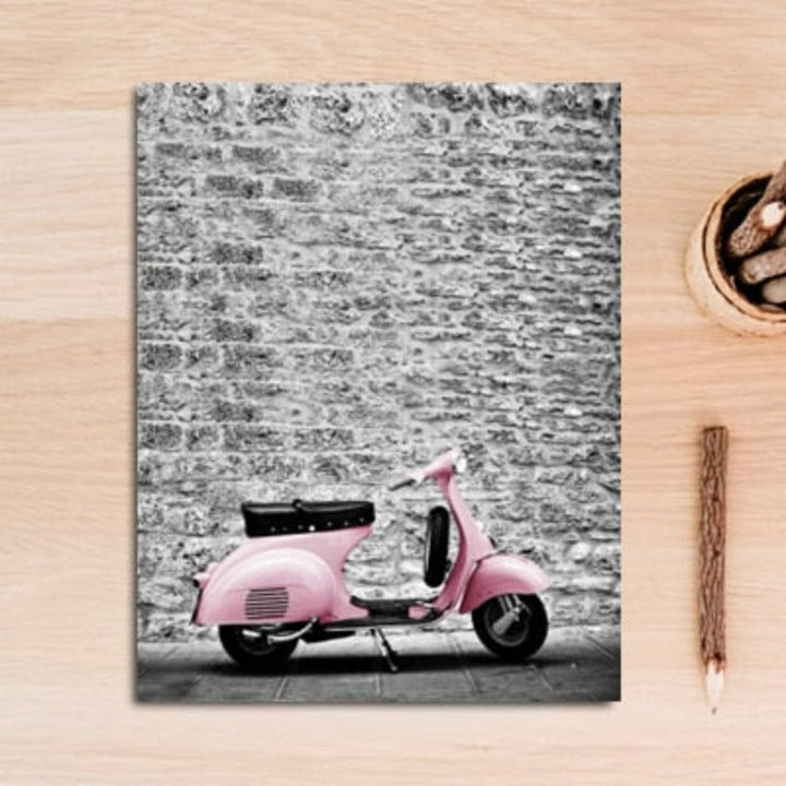 City Landscape Pink Car-Canvas Wall Art Painting | Bowlift