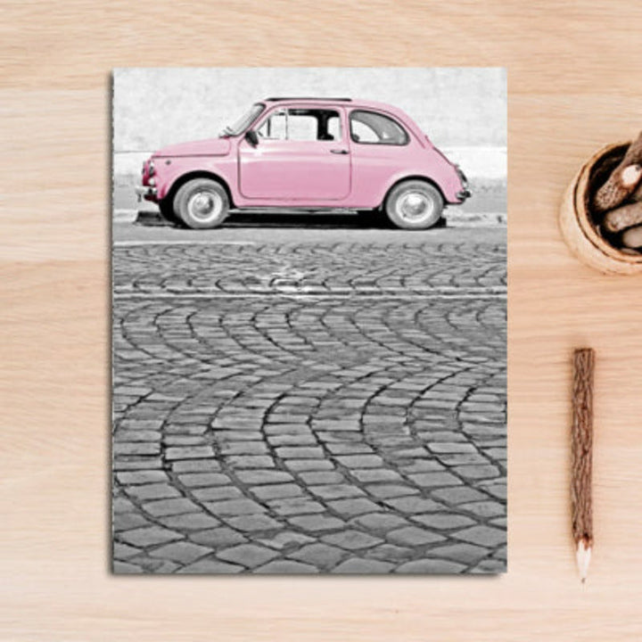 City Landscape Pink Car-Canvas Wall Art Painting | Bowlift