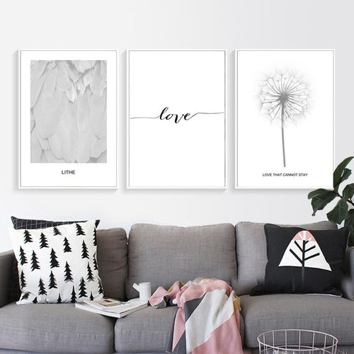 Black And White Feather - Canvas Wall Art Painting | Bowlift
