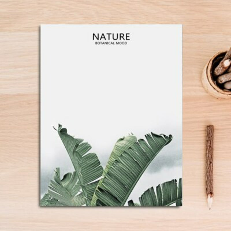 Nordic Nature Tropical Green Leaf - Canvas Wall Art Painting | Bowlift