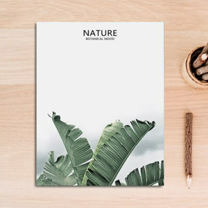 Nordic Nature Tropical Green Leaf - Canvas Wall Art Painting | Bowlift