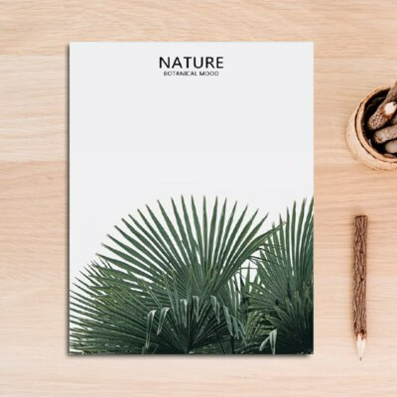 Nordic Nature Tropical Green Leaf - Canvas Wall Art Painting | Bowlift