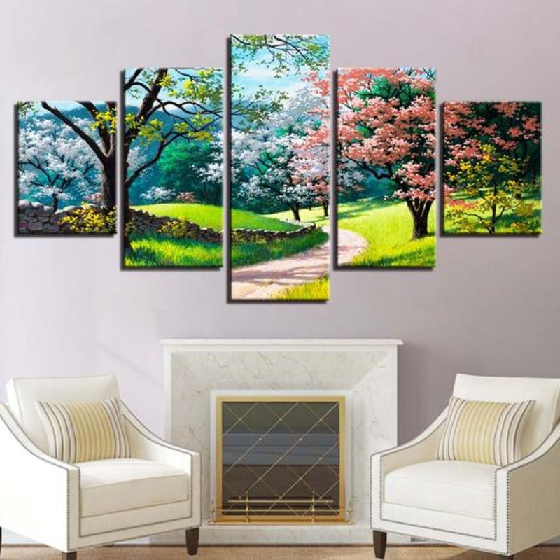 Flower Tree Spring - Canvas Wall Art Painting | Bowlift