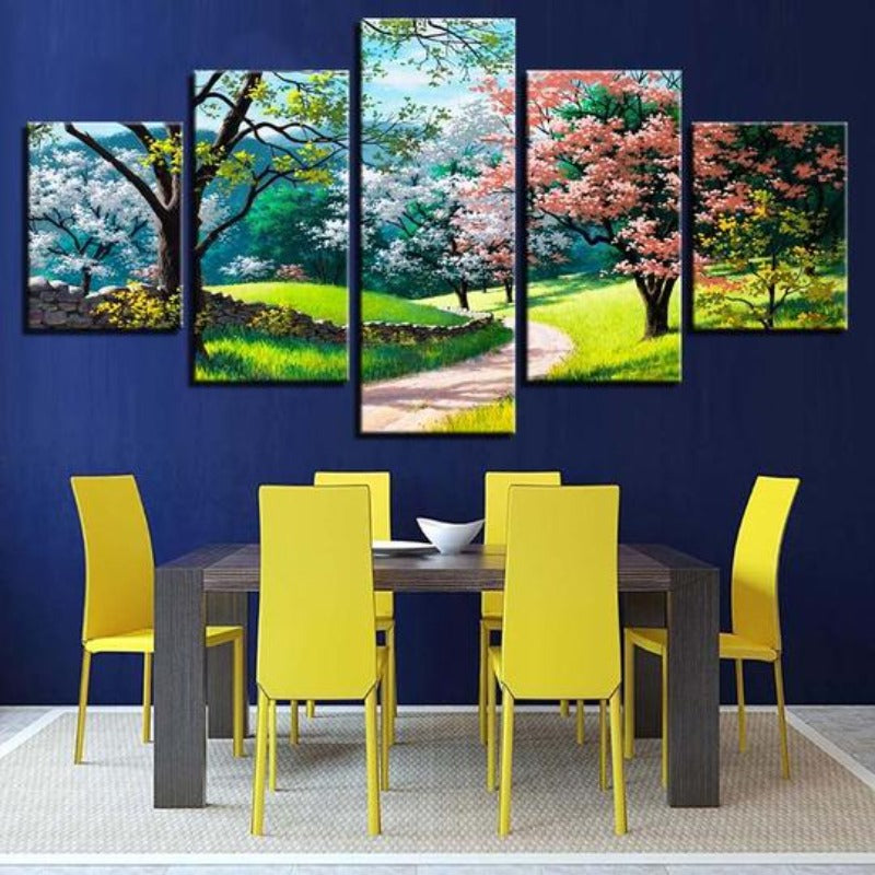 Flower Tree Spring - Canvas Wall Art Painting | Bowlift