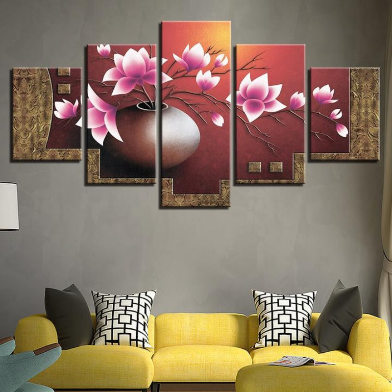 Magnolia Flowers - Canvas Wall Art Painting | Bowlift