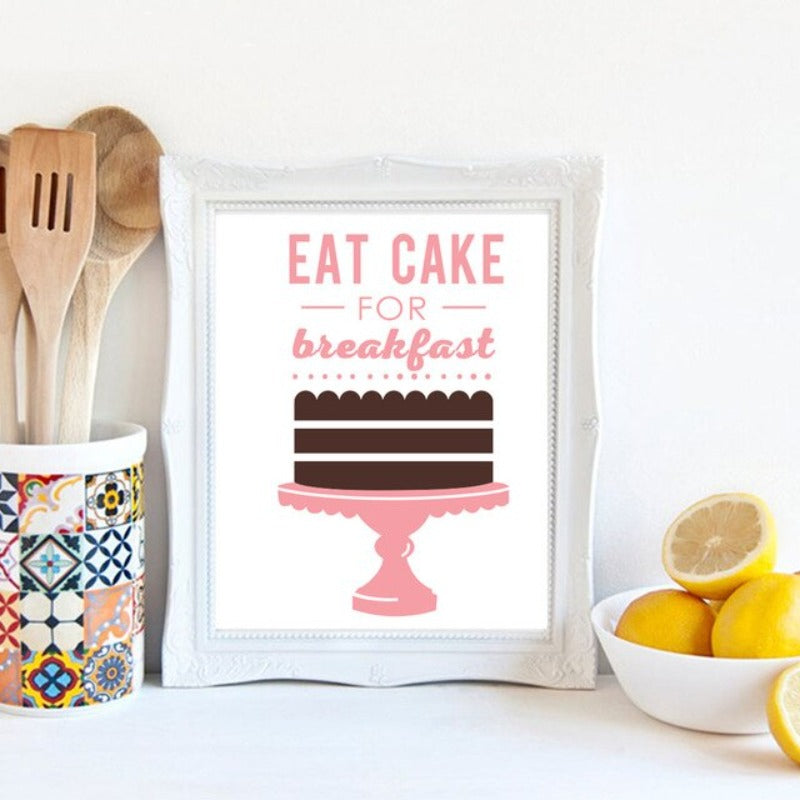 Cake For Breakfast - Canvas Wall Art Painting | Bowlift