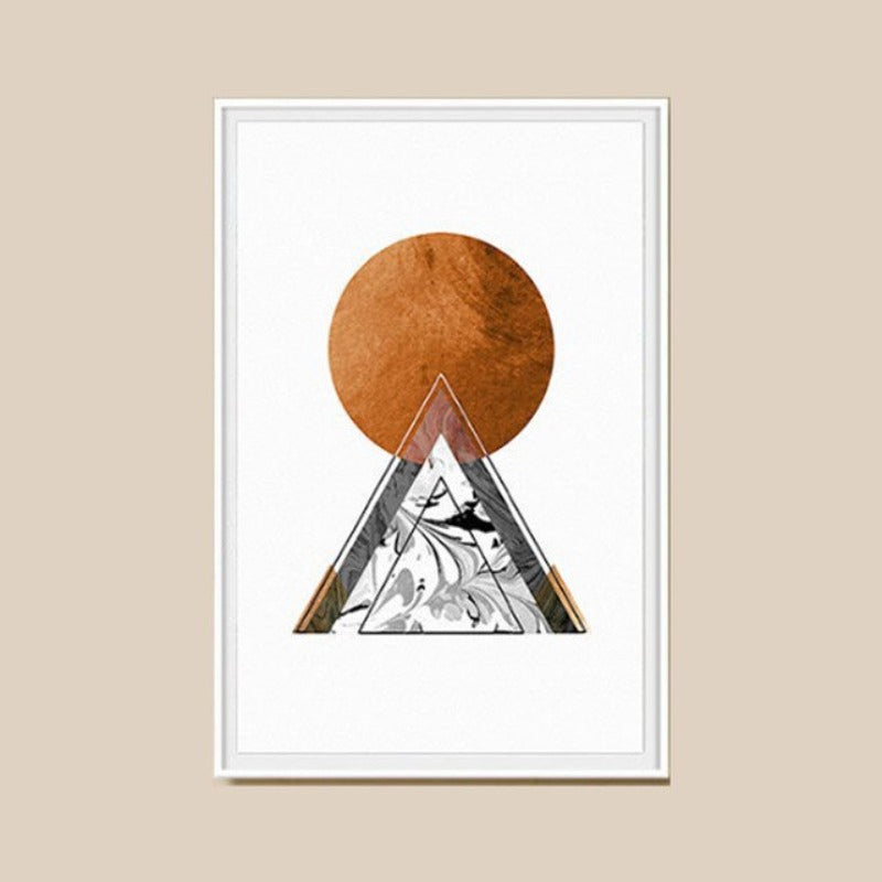 Mountain Peak Sunrise Nordic Poster  - Canvas Wall Art Painting | Bowlift