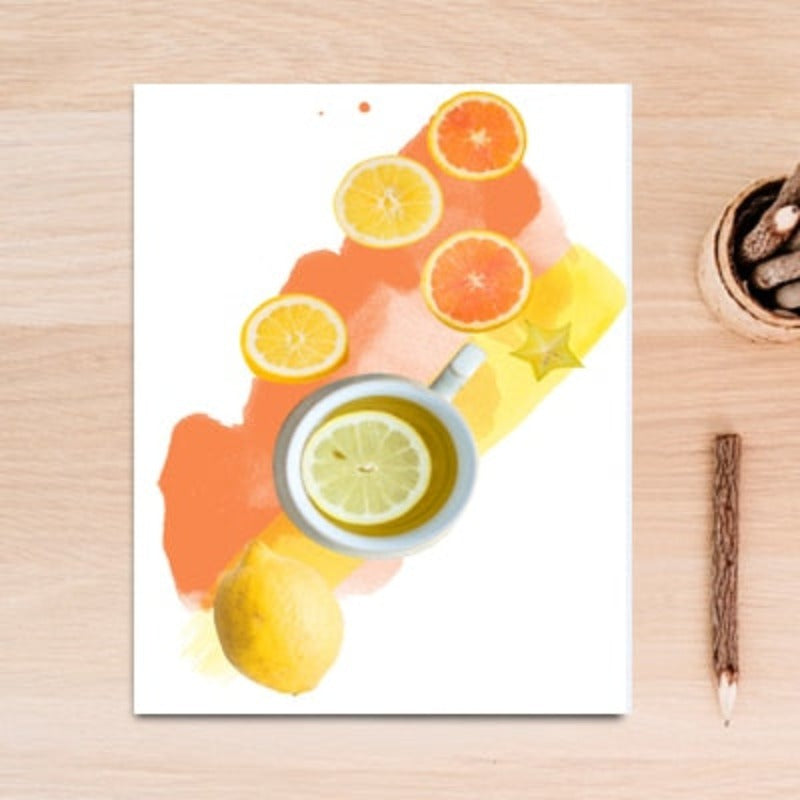 Inspirational Life Quotes Fruit Tea - Canvas Wall Art Painting | Bowlift