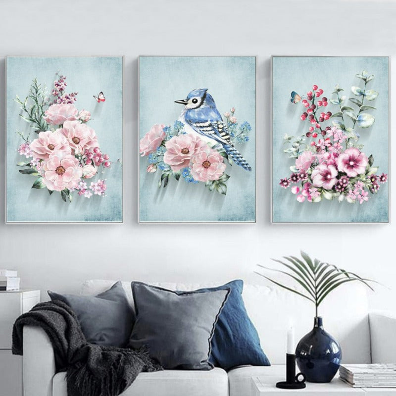 Nordic Pink Peony - Canvas Wall Art Painting | Bowlift