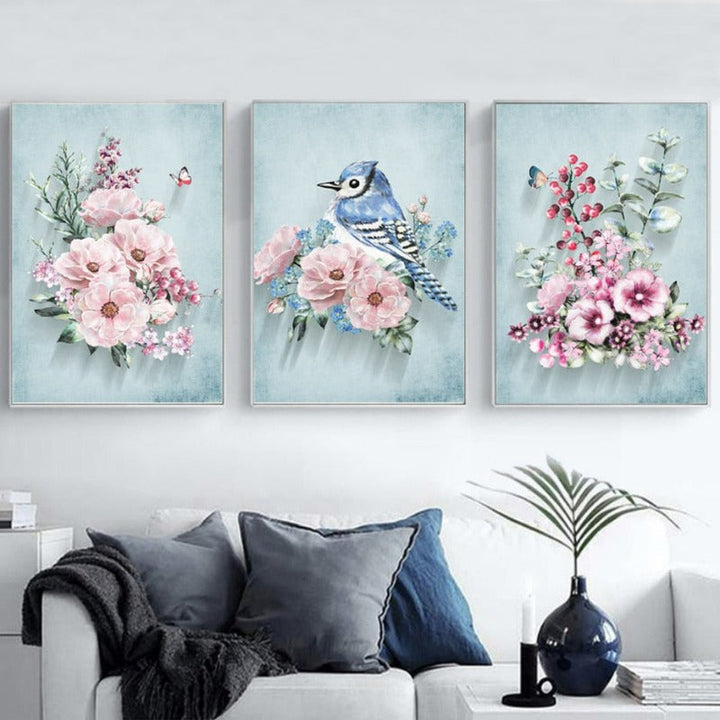 Nordic Pink Peony - Canvas Wall Art Painting | Bowlift
