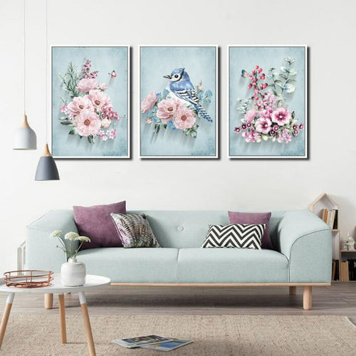 Nordic Pink Peony - Canvas Wall Art Painting | Bowlift