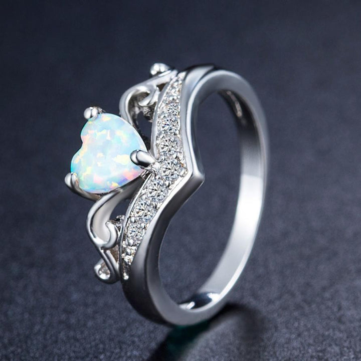 Oval Cut Heart Fire Opal Ring | Bowlift