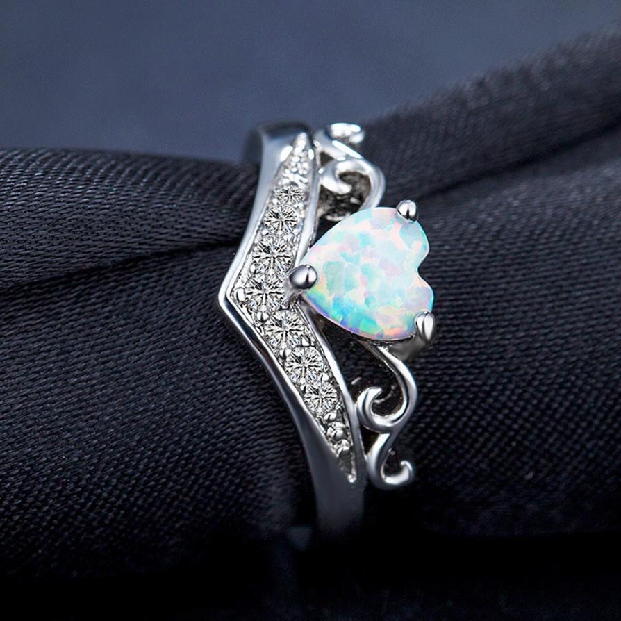 Oval Cut Heart Fire Opal Ring | Bowlift