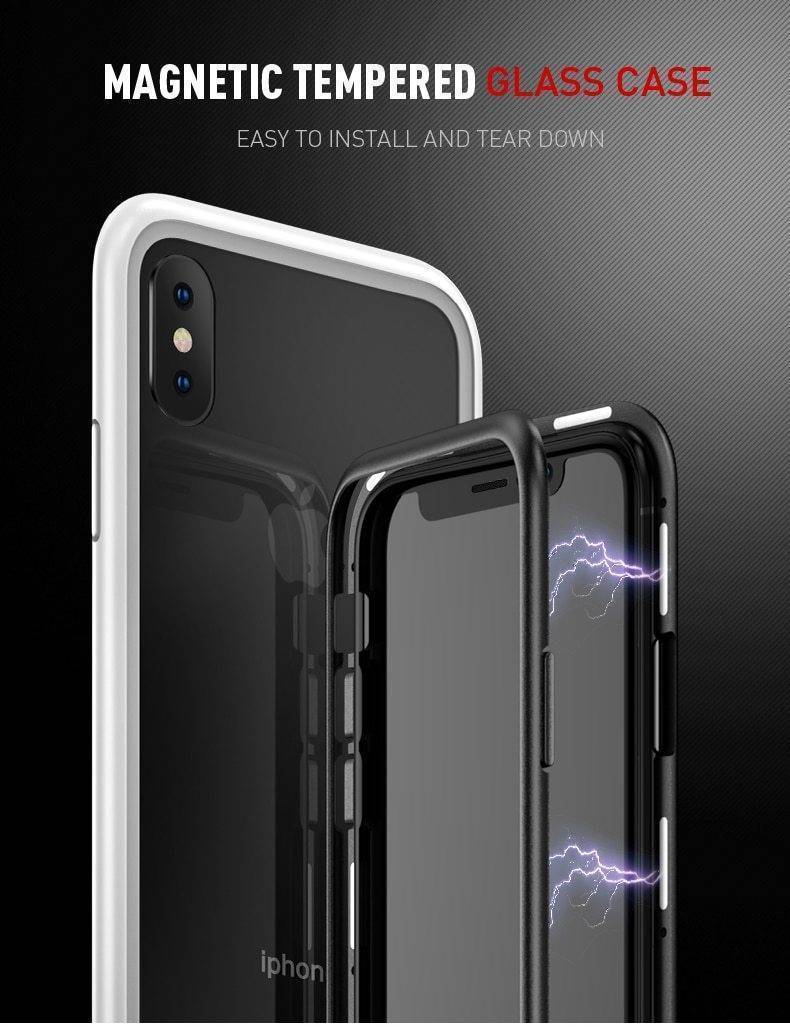 BowLift | 2019 New Magnetic Absorption Glass Cover Case for iPhone