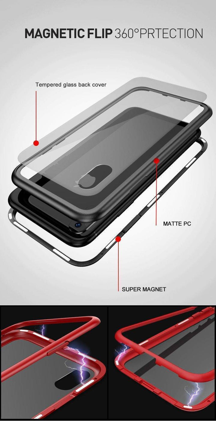 BowLift | 2019 New Magnetic Absorption Glass Cover Case for iPhone