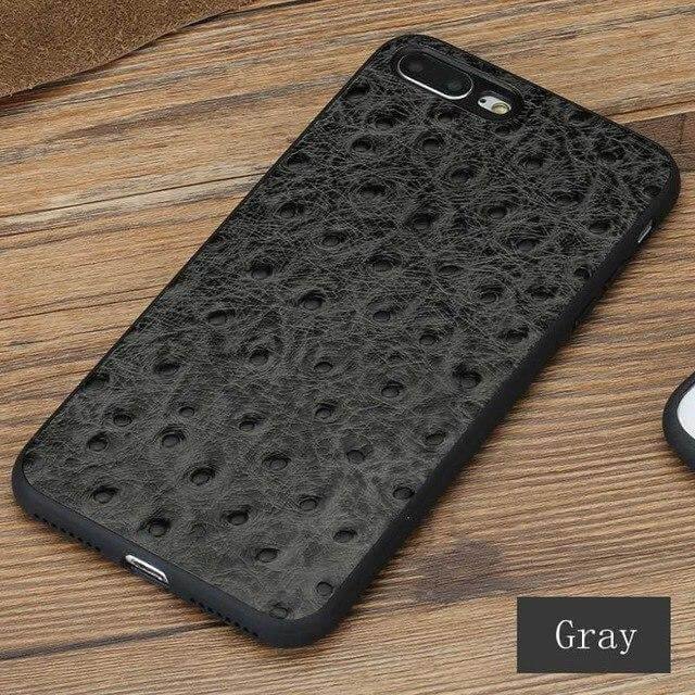 BowLift | Genuine Leather Ostrich Skin Texture Iphone Cases