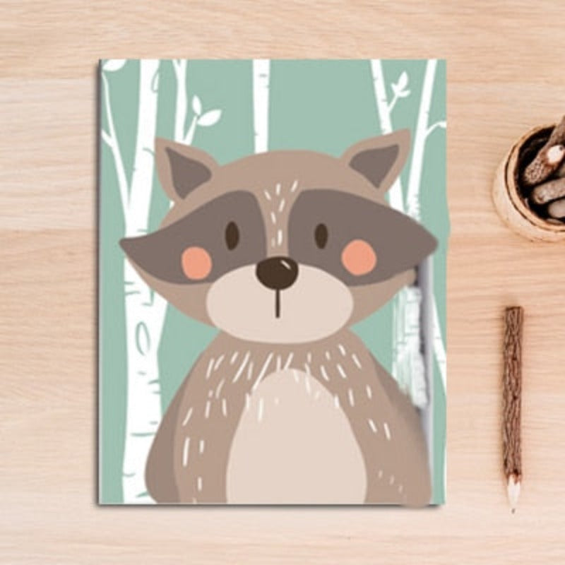 Woodland Animals Rabbit Fox Bear Nursery  - Canvas Wall Art Painting | Bowlift